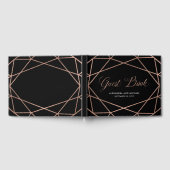 Minimalistische moderne geometrische faux Roos gou Gastenboek (Volledig)