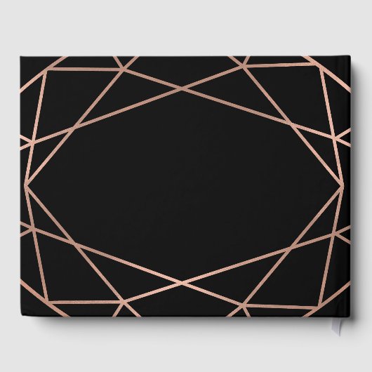 Minimalistische moderne geometrische faux Roos gou Gastenboek (Achterkant)