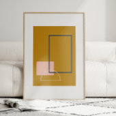 Minimalistische moderne geometrische mosterd uit h poster