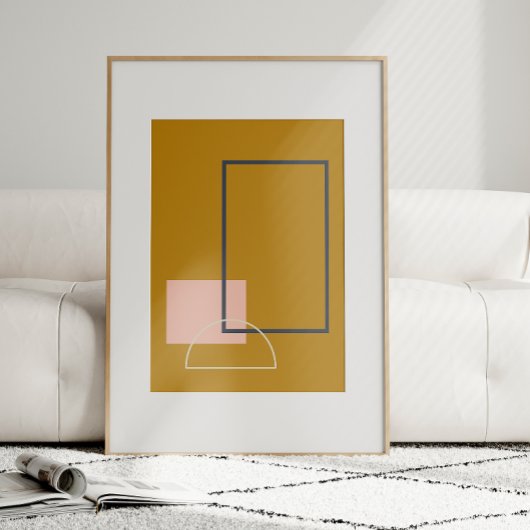 Minimalistische moderne geometrische mosterd uit h poster