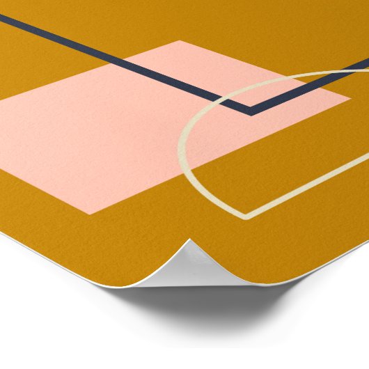 Minimalistische moderne geometrische mosterd uit h poster (Hoek)