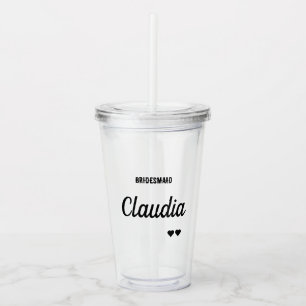 Minimalistische Moderne Gepersonaliseerde Bachelor Acryl Drinkbeker