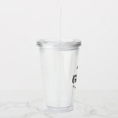 Minimalistische Moderne Gepersonaliseerde Bachelor Acryl Drinkbeker (Rechts)