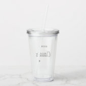 Minimalistische Moderne Gepersonaliseerde Bachelor Acryl Drinkbeker (Achterkant)