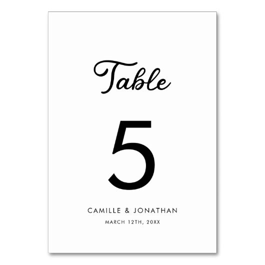 Minimalistische moderne gepersonaliseerde bruiloft kaart (Voorkant)