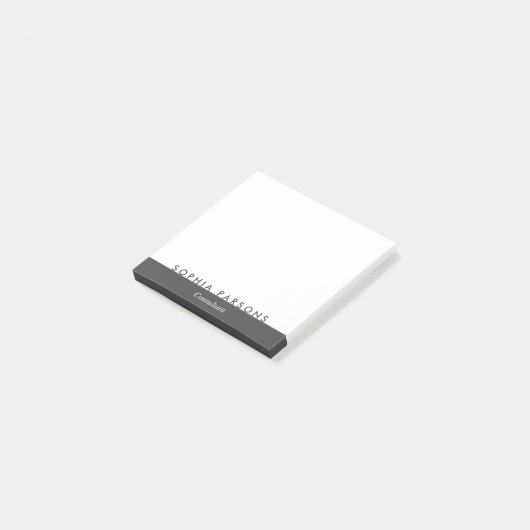 Minimalistische moderne gepersonaliseerde post die post-it® notes (Schuin)