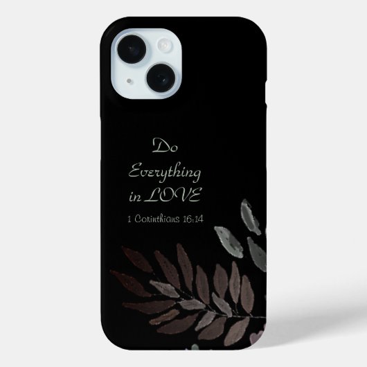 Minimalistische moderne geschrift zwart groen blad Case-Mate iPhone case (Achterkant)