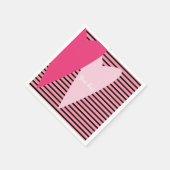 Minimalistische Moderne Gestreepte Roze Harten Cus Servet (Hoek)