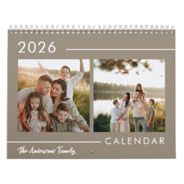 Minimalistische moderne gezelfsfoto 2026  kalender