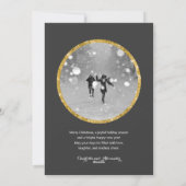 Minimalistische moderne Glitter Star-foto Feestdagenkaart (Achterkant)