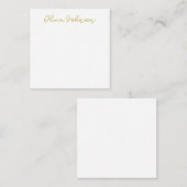 Minimalistische, moderne, Gold White Note Kaart Notitiekaartje (Voorkant / Achterkant)