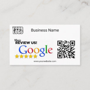 Minimalistische moderne Google Review Kaart met QR Visitekaartje