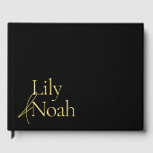 Minimalistische moderne gouden folie & zwarte brui gastenboek (Voorkant)