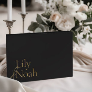 Minimalistische moderne gouden folie & zwarte brui gastenboek