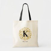 Minimalistische Moderne Gouden Monogram Canvas tas (Voorkant)