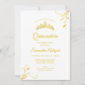 Minimalistische moderne gouden quinceanera kaart (Voorkant)