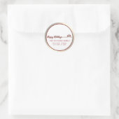 Minimalistische moderne gouden rode script Prettig Ronde Sticker (Tas)