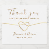 Minimalistische moderne gouden script bruiloft sparkling wijnetiket (Enkel label)