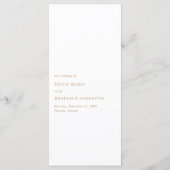 Minimalistische moderne gouden trouw menu (Achterkant)