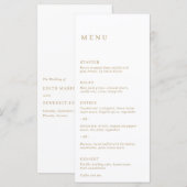 Minimalistische moderne gouden trouw menu (Voorkant / Achterkant)