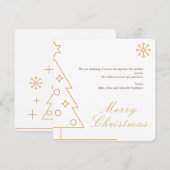 Minimalistische, moderne gouden vierkante kerstkaa (Voorkant / Achterkant)
