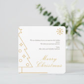 Minimalistische, moderne gouden vierkante kerstkaa (Staand voorkant)