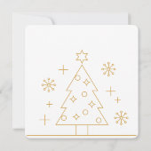Minimalistische, moderne gouden vierkante kerstkaa (Achterkant)