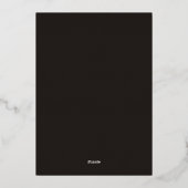 Minimalistische moderne gouden zwarte folie uitnod uitnodiging (Achterkant)
