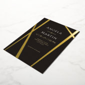 Minimalistische moderne gouden zwarte folie uitnod uitnodiging (Gedraaid)