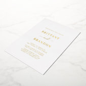 Minimalistische moderne goudweddenschappen folie uitnodiging (Gedraaid)