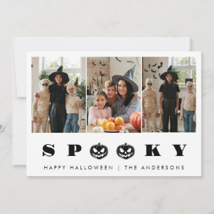 Minimalistische Moderne Griezelen Gelukkig Hallowe Feestdagenkaart