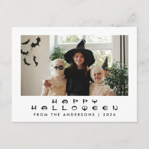 Minimalistische Moderne Griezelen Gelukkig Hallowe Feestdagenkaart