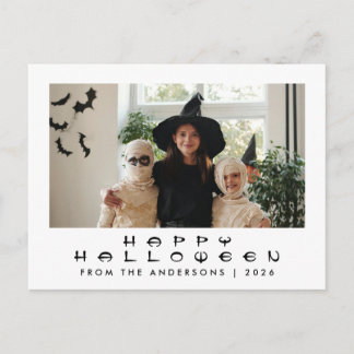 Minimalistische Moderne Griezelen Gelukkig Hallowe Feestdagenkaart