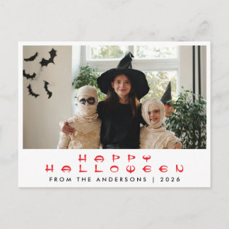 Minimalistische Moderne Griezelen Prettig Hallowee Feestdagenkaart