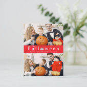 Minimalistische moderne griezelige fijne Halloween Feestdagenkaart (Staand voorkant)