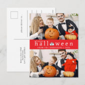 Minimalistische moderne griezelige fijne Halloween Feestdagenkaart (Voorkant / Achterkant)