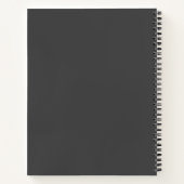 Minimalistische Moderne Grijze Gepersonaliseerde R Notitieboek (Achterkant)