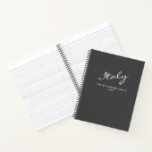 Minimalistische Moderne Grijze Gepersonaliseerde R Notitieboek (Binnen)