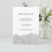 Minimalistische moderne grijze Waterverf receptie Informatiekaartje (Staand voorkant)