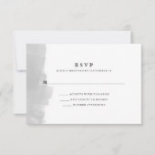Minimalistische moderne grijze waterverfspat RSVP (Voorkant)