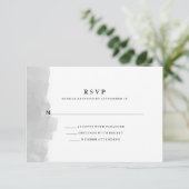 Minimalistische moderne grijze waterverfspat RSVP (Staand voorkant)