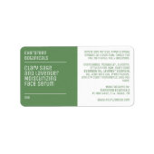 minimalistische moderne groene druppelfleslabel etiket (Voorkant)