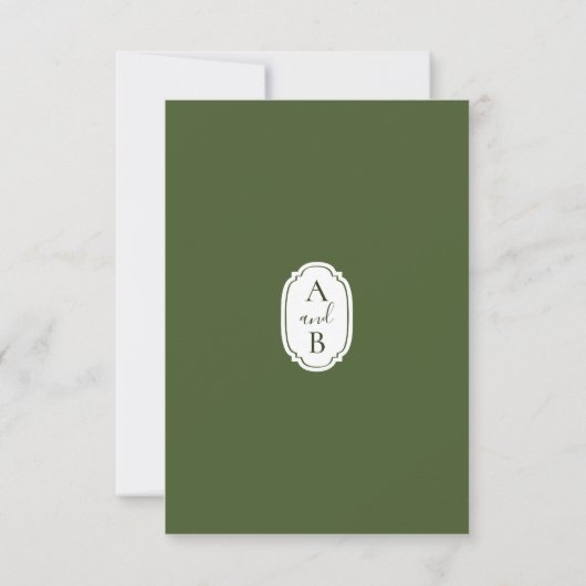 Minimalistische moderne groene en witte bruiloft d (Achterkant)
