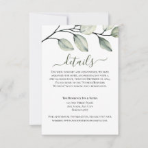 Minimalistische moderne groene en witte bruiloft d