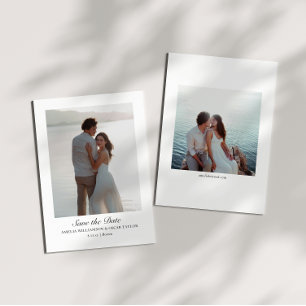 Minimalistische moderne grote foto klassieke scrip save the date