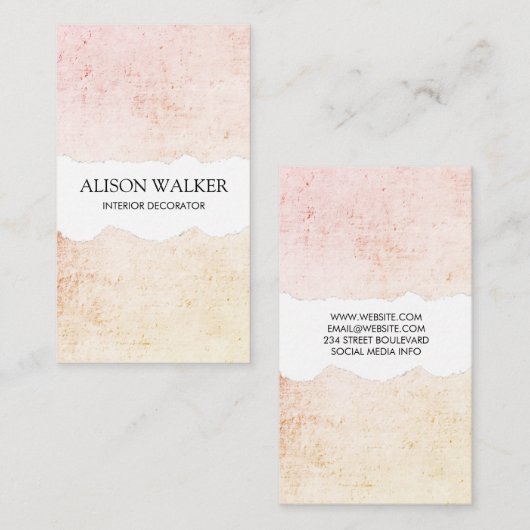 Minimalistische Moderne Grunge Visitekaartje (Voorkant / Achterkant)