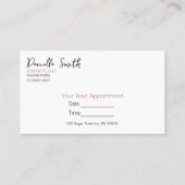 Minimalistische moderne Haarstylist afspraak Visitekaartje (Achterkant)