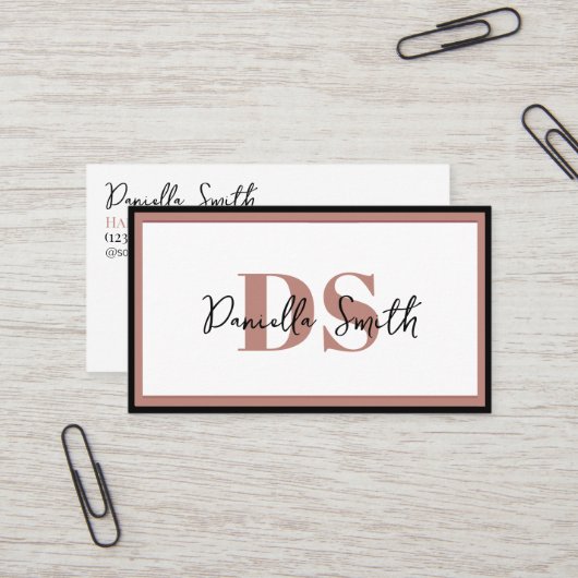 Minimalistische moderne Haarstylist loyaliteit Visitekaartje (Voorkant / Achterkant in situ)