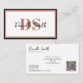 Minimalistische moderne Haarstylist QR-codeverwijz Visitekaartje (Voorkant / Achterkant)