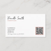 Minimalistische moderne haarstyliste QR-code Visitekaartje (Achterkant)